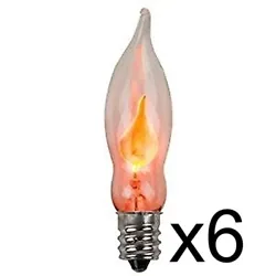 E12 Candelabra Base. Includes Six (6) Flickering Bulbs as picturedItem Specifications Bulb Size 3