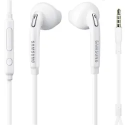 Headset Samsung 3.5mm Hands-free Earphones Mic Dual Earbuds Headphones Earpieces In-Ear Stereo Wired White. Includes a...
