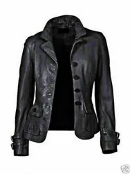 100% lambskin leather jacket. Soft polyester lining inside. Beautifully cut and tailored fit.