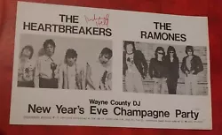THE HEARTBREAKERS & THE RAMONES NEW YEARS EVE DEC 31st 1975 at The Sea Of Clouds Club in NYC.