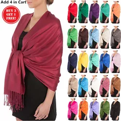 Solid Silk Pashmina Shawl Wrap Scarf. The touch of silky feel gives the pashmina an exceptional feel and an wonderful...