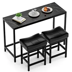 [Versatile Use]: The bar table and stools set creates excellent seating for a bar or dining area for two. [Perfect...