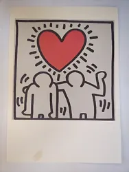 Keith Haring Print. Signed with facsimile on front.