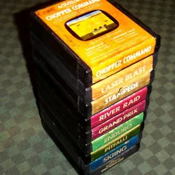 9 jeux Atari 2600. Jeux Ntsc, compatibles avec les consoles Pal. Tout a été testé 100 % fonctionnel.