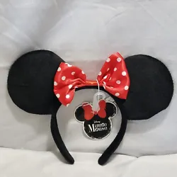 Disney Classic Minnie Mouse Ears Headband New Velour Black Red White.  Classic Minnie Mouse Ears Headband Velour ears...