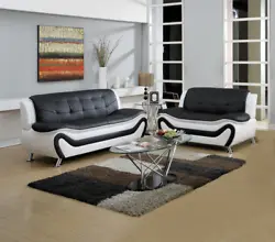 2PC: (1) Sofa (1) Loveseat Complete your modern home with the Glaucia 2PC sofa set, boldly designed to create the...