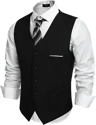 This formal suit vest is suitable for any age. And the perfect match between vest and shirt is the designated style of...