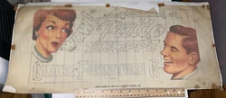 Wear commensurate to age. Looks like, potentially, a sample piece for a proposed billboard or other outdoor...