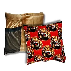 These Animal Print (Isi-Agu) decorative African Art style throw pillows, and cushion covers are made of cotton-linen...