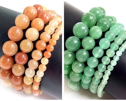 Stone Type:--Natural Gemstone Aventurine Jade. Size: 4mm, 6mm, 8mm, 10mm, 12mm stone 7.5