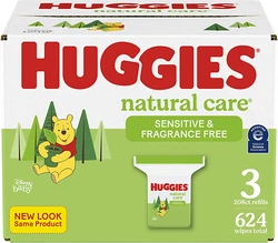 Give your babys soft and delicate skin a gentle clean with the Huggies Natural Care Sensitive Baby Wipes. Made with...
