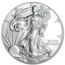 2011 American Silver Eagle 1 oz. Coin US $1 Dollar Mint BU Uncirculated.  Ships same day in plastic flip