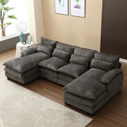 Modular Sectional Sofa U Shaped sectional with Ottomans, Reversible Sofa Couch for Living Room. This U-shape sectional...