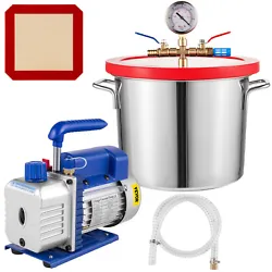 2 Gallon Degassing Chamber. The transparent lid of the chamber is convenient for monitoring the degassing process and...