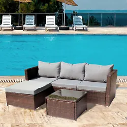 ✅ 【 Furniture of the Future 】: This outdoor sectional sofa sets are including, 2 corner chair, 1 armless chair, 1...