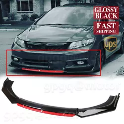 For Honda Civic Sedan Coupe. 1Set of Painted Black & Red Style Front Bumper Lip As Shown in Pictures. Protect Bumper...