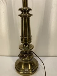Vintage Stiffel solid Brass table Lamp large 28” untested. I’m guessing this works I just don’t want to mess with...
