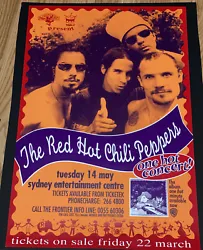 Red Hot Chili Peppers May 14, 1996Sydney entertainment centre, Sydney, Australia Thin paper poster from Australia in...