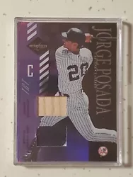 Jorge Posada 2003 Leaf Donruss MLB Jersey and Bat Relic Card 18/25 Yankees.