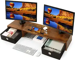 Two Drawers. Keep your desk clean and tidy. Base Type Leg. Sponge Pad Design. Ergonomic Design: Raises the computer...