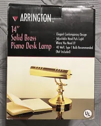 Vtg Brass Piano Lamp Light Arrington New NIB NOS 40w T bulbNew in box unused