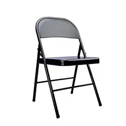 Comfortable, contoured seat and back. Traditional armless steel folding chair. Folds for easy storage.