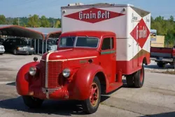 1939 Diamond T 406 Deluxe Beer Truck. Inside, theres brown and tan bench seat that is in original used condition and...
