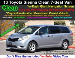This Super-Clean Sienna 7-Seat van Has Bluetooth Navigation thanks to new installed Apple Carplay and Android Auto...
