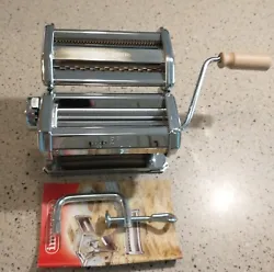 Imperia Pasta Noodle Maker Machine 150. Hand model with a crank. Includes manual and table clamp. Heavy-duty steel....