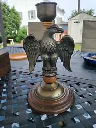 Vintage Eagle & Wood Candle Holder. Looks like it started out as a lamp I believe in life,but over the years someone...