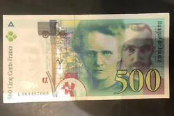 Billet de 500 Francs Pierre et Marie Curie -- 1994 -- E009497069 --.