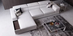 Bergamo Sectional Sofa in White. Reinforced using quality wood and soft leather, this sofa exudes class while...