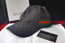 BLACK GG logo signature fabric upper. Color: Black.