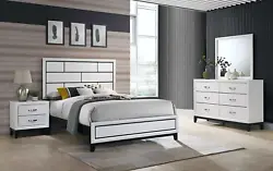 4-PC Set Includes: (1) Panel Bed, (1) Dresser, (1) Mirror, (1) Nightstand. Bring home a sleek modern bed set to accent...