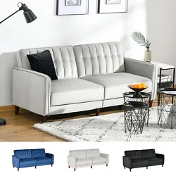 This superb sofa couch features velvet-touch fabric for easy maintenance and thick sponge padding upholstery for...