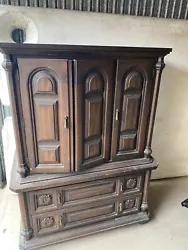Antique Dresser Armoire. Dresser is in good shape. Solid very heavy. Not sure of age. Mother purchased this used back...