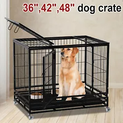 ☼【LOCKABLE WHEELS】 Our dog cage includes four rolling casters (two lockable) for easy transfer from room to room....