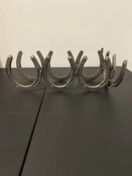 Rustic Hand Crafted Horseshoe Wine Rack 14x11”.