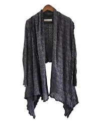 FP Beach gray eyelet shawl cardiganLong sleeves, short in back and long draped shawl like in the frontOpen front100%...