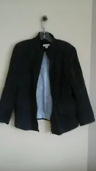 A beautiful, genuine leather jacket by Charter Club in excellent, gently worn condition. Pinstripe, polyester lining....