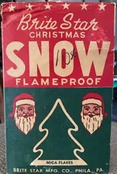Vintage but new in original sealed box.  Brite Star Mfg, Phil, PA.  Box reads Brite Star Christmas SNOW Flameproof -...