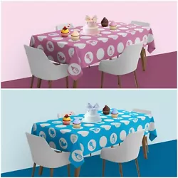 CLEARLY ELEGANT TABLE CLOTH FOR RECTANGLE 8 FT TABLE. VIVID BRIGHT COLOR SURELY WILL MAKE YOUR PARTY-BABY SHOWER-GENDER...