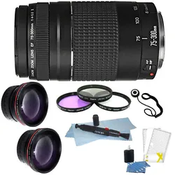 Canon EF 75-300mm f/4.0-5.6 III Lens. 58mm Wide Angle Lens. Vivitar Lens Pen. It also has a convenient clip to keep it...