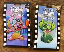 DISNEY JUMBO PINSSTITCH CRASHES DISNEY!!!!POCAHONTAS LIMITED RELEASE PIN SERIES 10/12 NEWPETER PAN LIMITED RELEASE PIN...