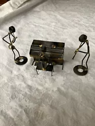VIntage Steampunk 3 Pc Musician Art Piano Sax And Clarinet. Estate find from sculpture in Northampton Ma. The metal is...