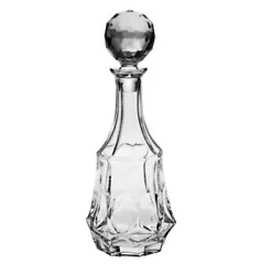 Round crystal spirits decanter with stopper from Bohemia Crystal Soho collection. This heavy old fashioned decanter...
