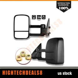 Specifics & Features: Set For Left & Right Side Telescoping Mirrors Manual Mirrors Towing Mirror No-Heated  ...
