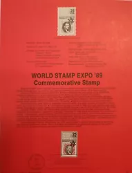 1989 World Stamp EXPO 89 Commemorative 32 cent Stamp USPS Souvenir Page.  Pre-owned in Excellent condition.  Shipped...