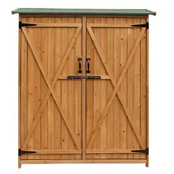 Material: Fir Wood & Asphalt Felt. 1 x Storage Shed(Back Plate, Side Panel, Roof). Need simple assemble (need electric...