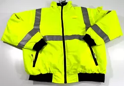 His Hi Vis Safety Jacket is an ANSI Class 3 compliant water resistant 3 Season Jacket. It is made with a tough woven...